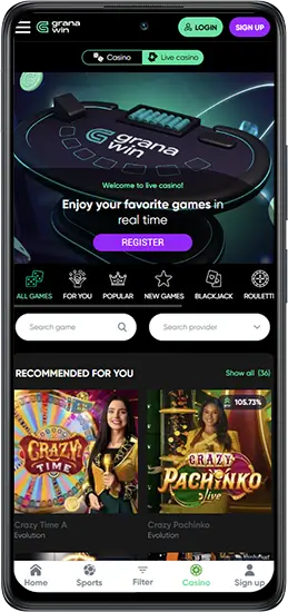 Download Granawin Casino naar je telefoon